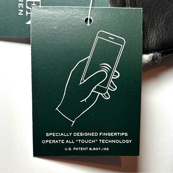 🍂NWT Ralph Lauren Gloves w/ Touch Technology. Black & Cream Plaid. Size: Large - Picture 10 of 15